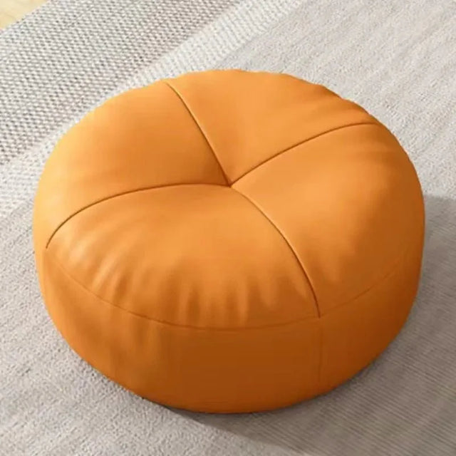 Simple Japanese Style Nappa Leather Floor Cushion Round
