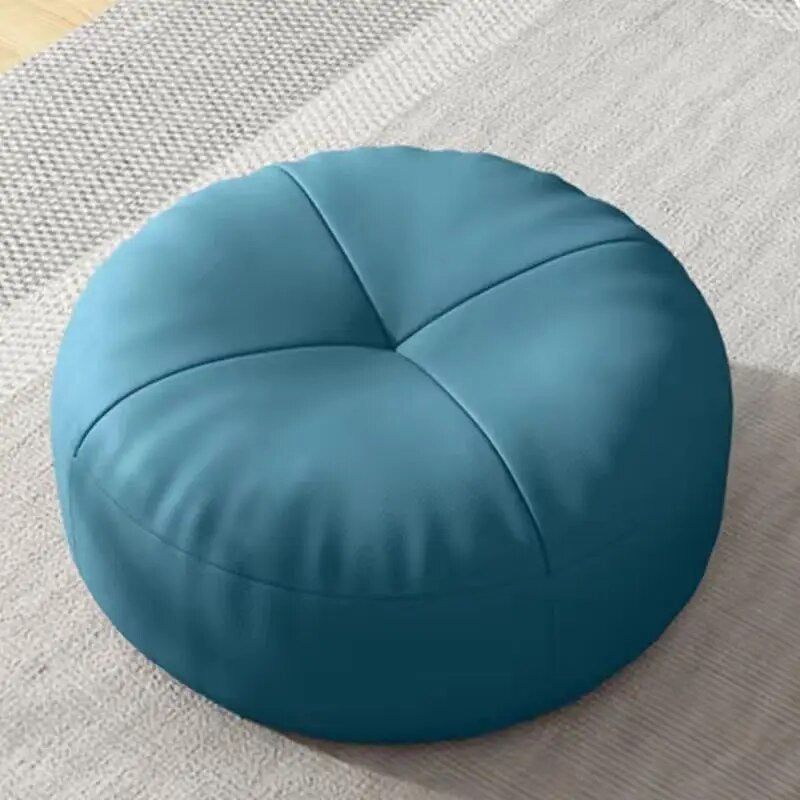 Simple Japanese Style Nappa Leather Floor Cushion Round