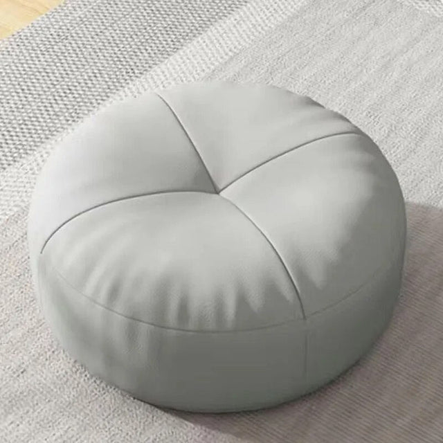 Simple Japanese Style Nappa Leather Floor Cushion Round
