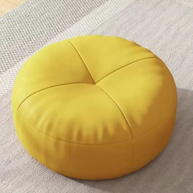 Simple Japanese Style Nappa Leather Floor Cushion Round