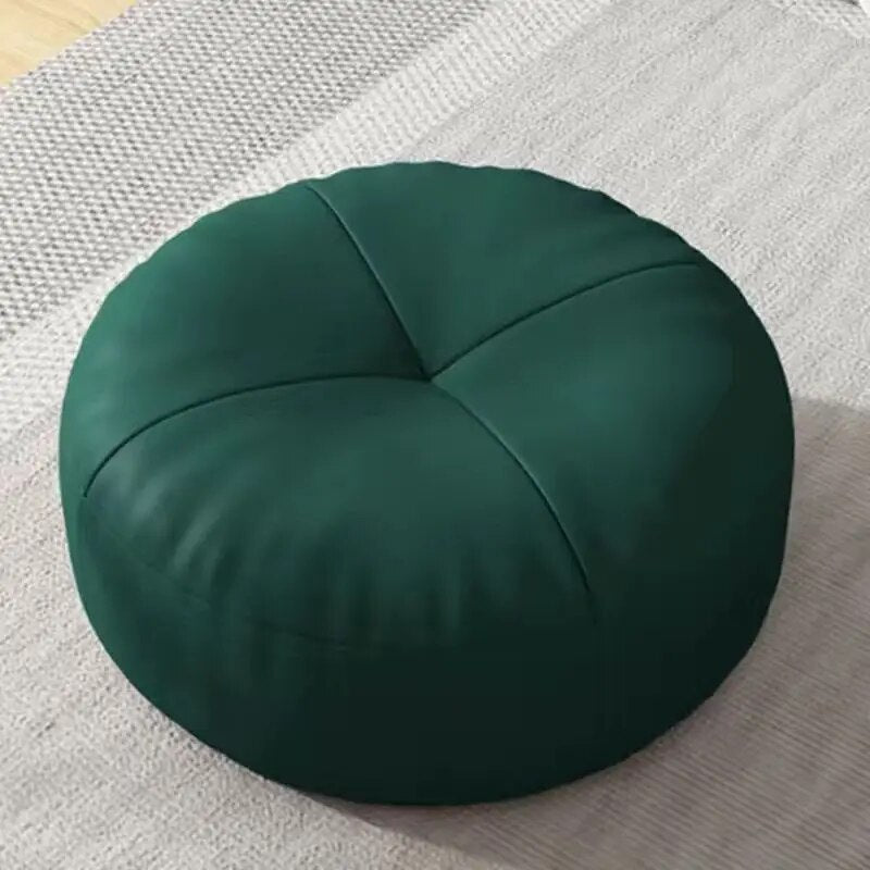 Simple Japanese Style Nappa Leather Floor Cushion Round