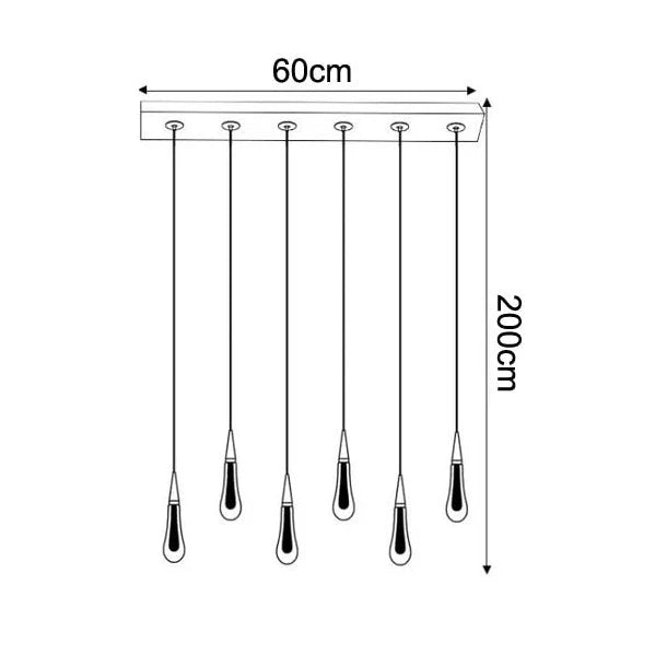 Teardrop Glass Pendant Light, Modern Cluster Ceiling Chandelier