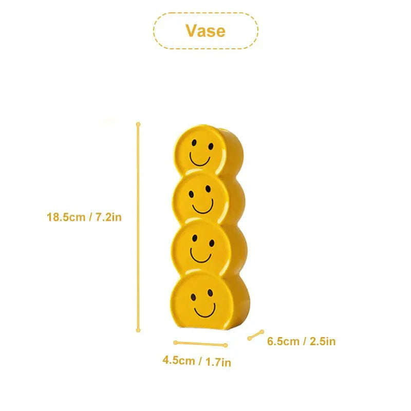 Smiling Faces Ceramic Vase Set with Modern Design