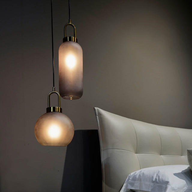 Smoked Glass Pendant Light – Industrial Ceiling Lamp for Kitchen, Dining & Living Room