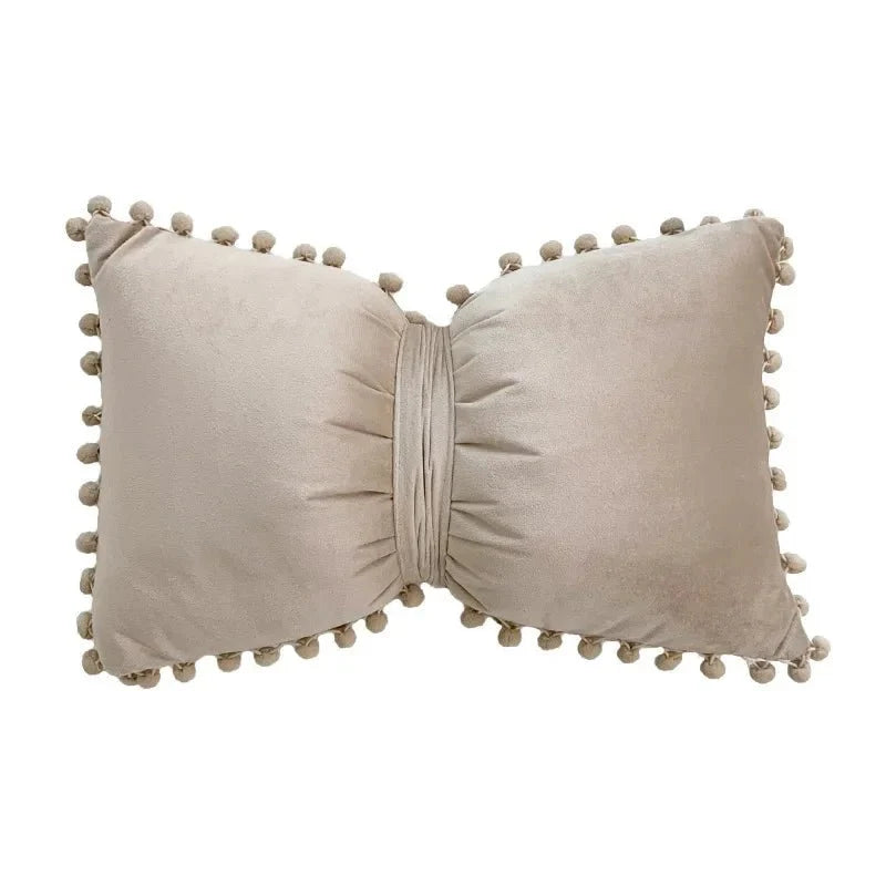 Solid Candy Colour Tasseled Cushion Cover Velvet 50x30cm