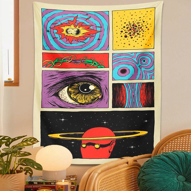 Starry Sky Psychedelic Tapestry Wall Hanging 100% Polyester