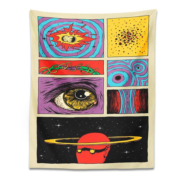 Starry Sky Psychedelic Tapestry Wall Hanging 100% Polyester