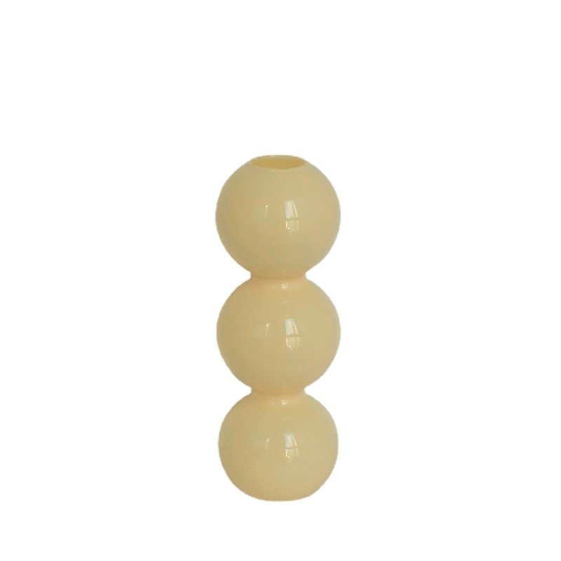 Stylish Ivory Coloured Candle Holders - Handmade Glass Decor