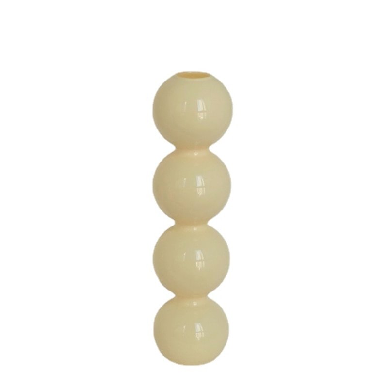 Stylish Ivory Coloured Candle Holders - Handmade Glass Decor