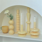 Stylish Ivory Coloured Candle Holders - Handmade Glass Decor