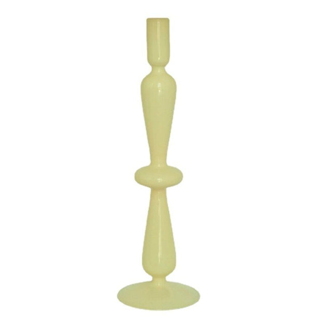 Stylish Ivory Coloured Candle Holders - Handmade Glass Decor