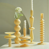 Stylish Ivory Coloured Candle Holders - Handmade Glass Decor