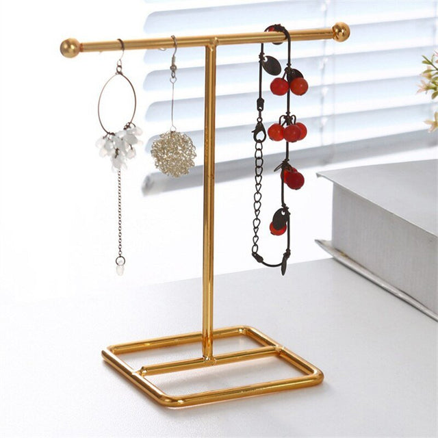 T-Bar Wrought Iron Jewellery Display Organiser with Modern Style