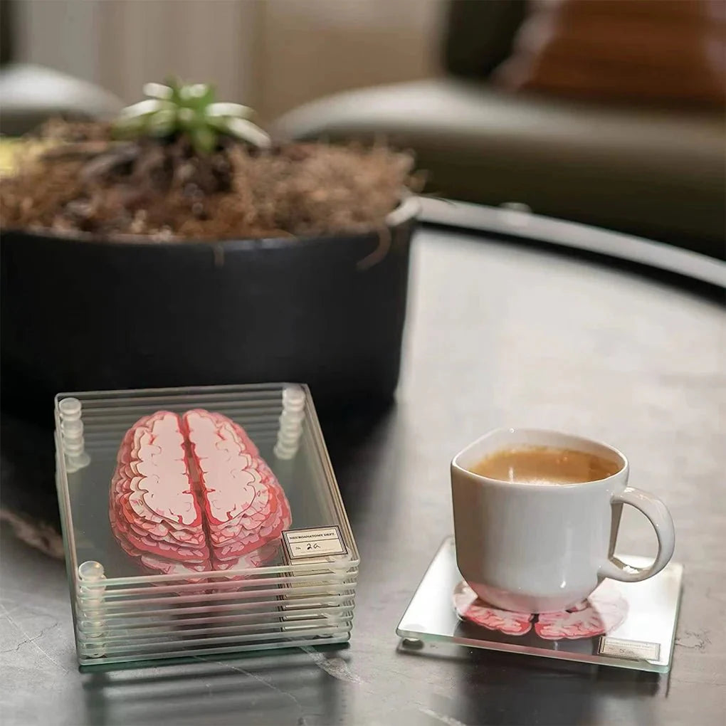 Novelty Ten Piece 'Brain' Coaster Set in Unique Design