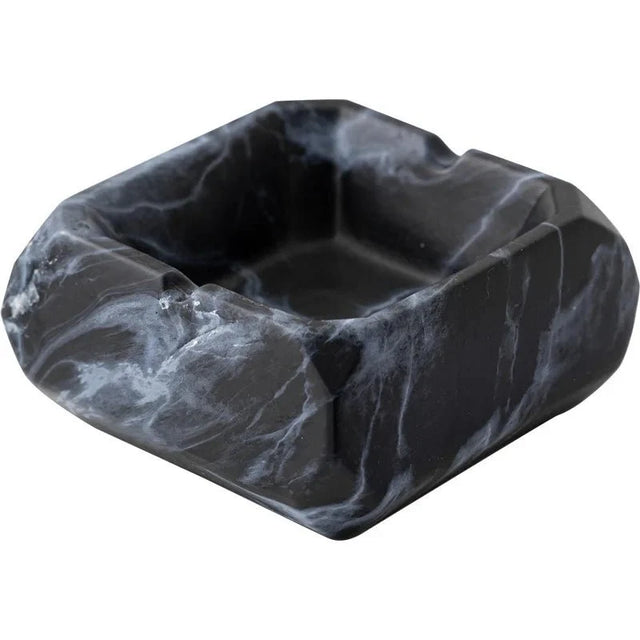 Textured Marble Effect Ceramic Ashtray for Modern Decor