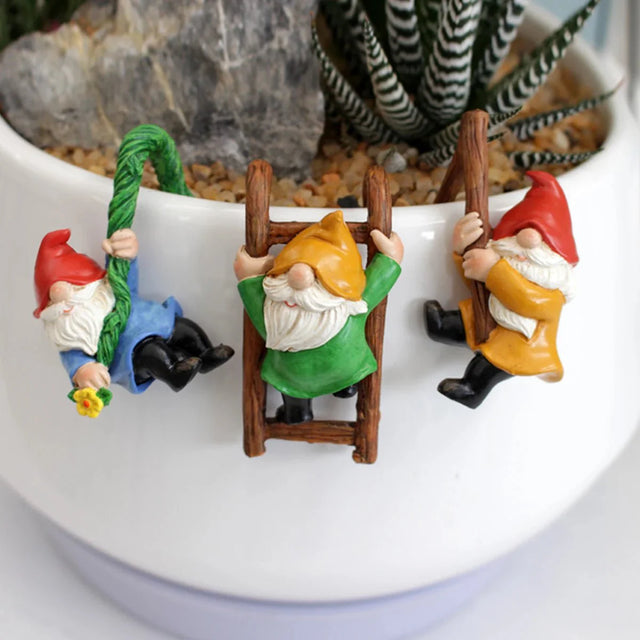 Three Piece Garden Gnome Ornaments Resin Outdoor Decor