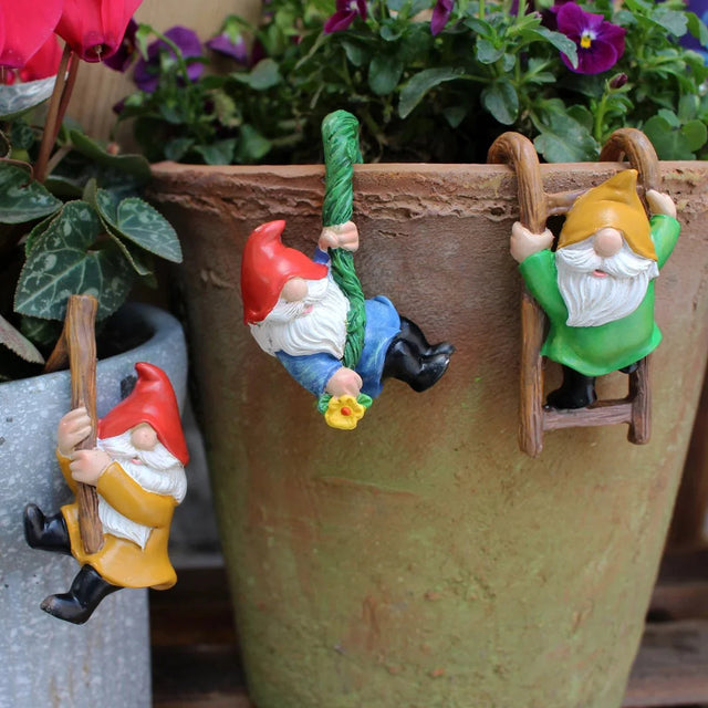 Three Piece Garden Gnome Ornaments Resin Outdoor Decor