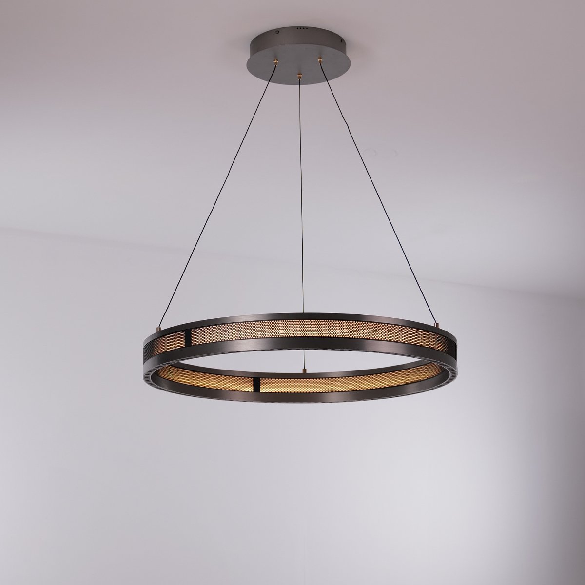 Titan Rings Chandelier – Bold Industrial Ceiling Light with Multi-Illumination & LED Options