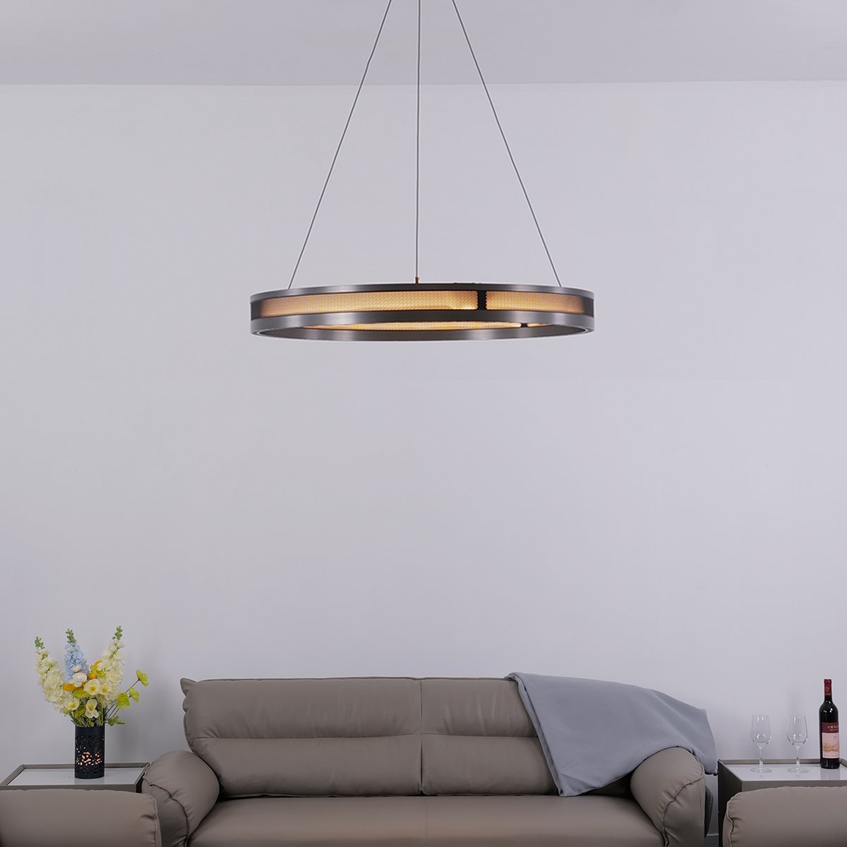 Titan Rings Chandelier – Bold Industrial Ceiling Light with Multi-Illumination & LED Options