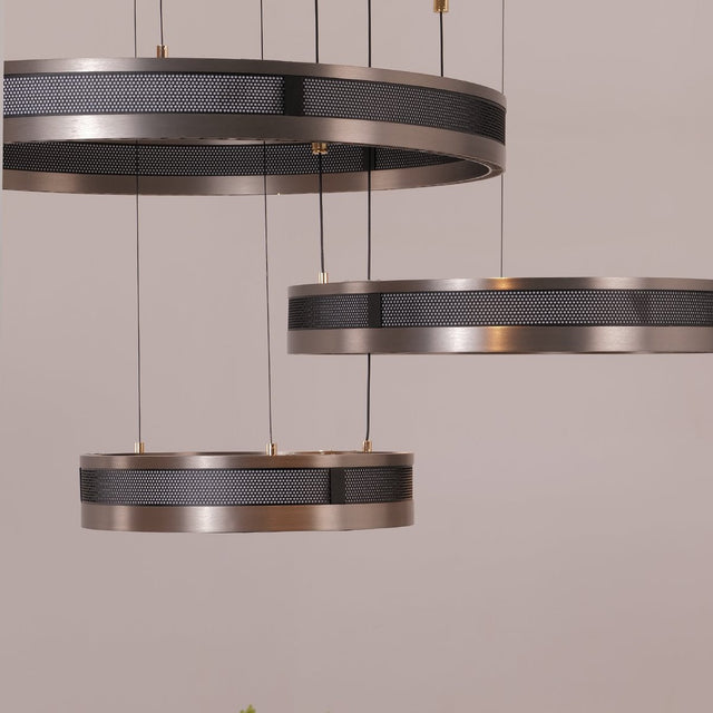 Titan Rings Chandelier – Bold Industrial Ceiling Light with Multi-Illumination & LED Options
