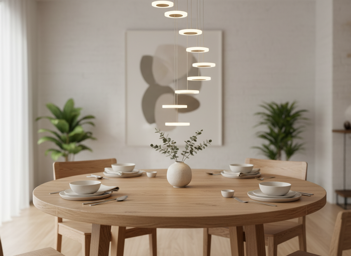 Troglodyte Chandelier – Nordic LED Pendant Light with Rotating Design | Adjustable Height