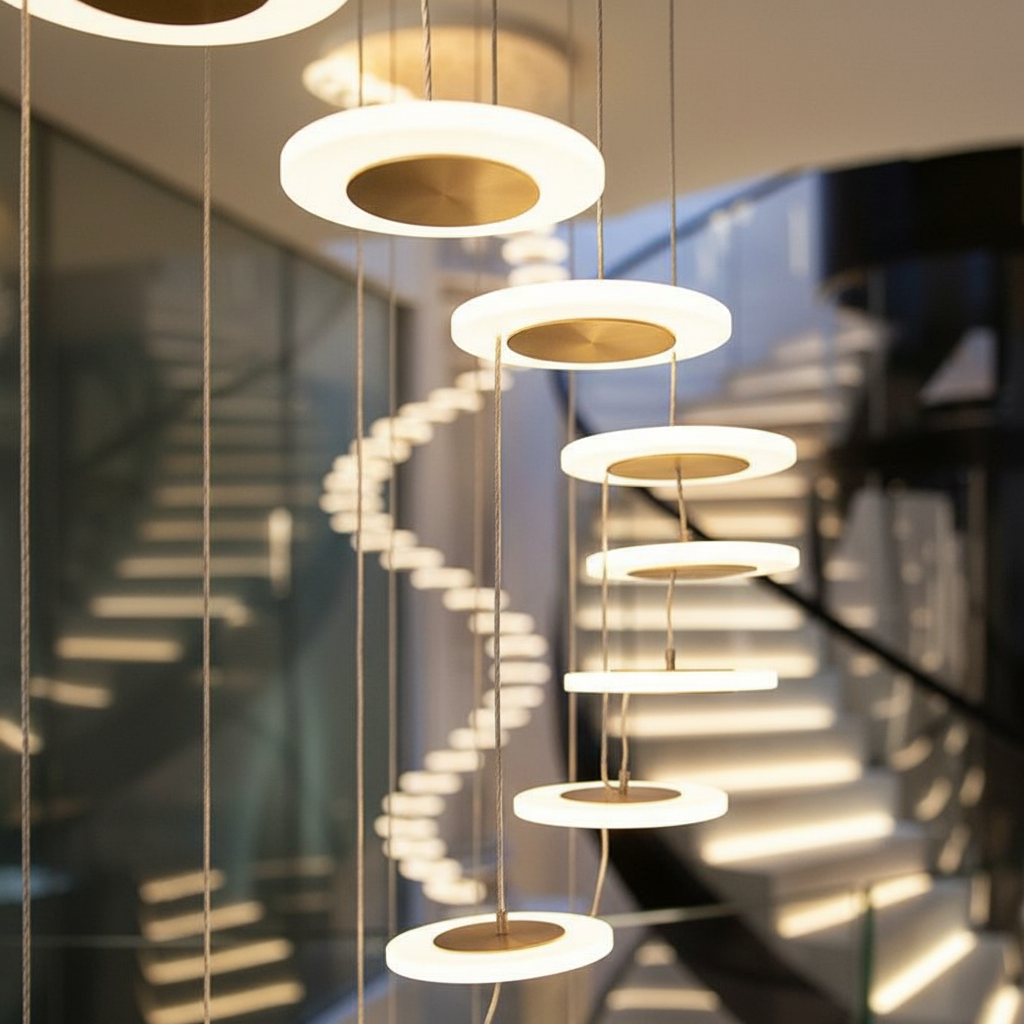 Troglodyte Chandelier – Nordic LED Pendant Light with Rotating Design | Adjustable Height