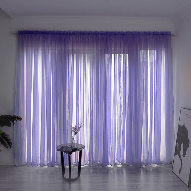 Solid Voile Window Curtain - Lightweight Polyester Design
