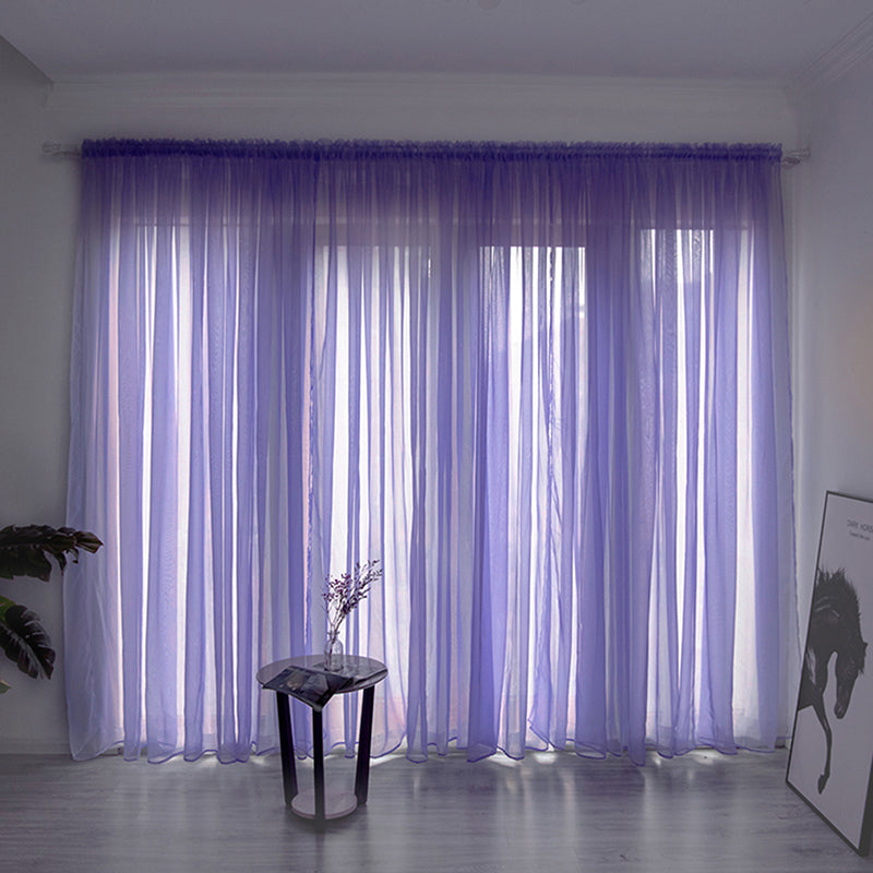 Solid Voile Window Curtain - Lightweight Polyester Design