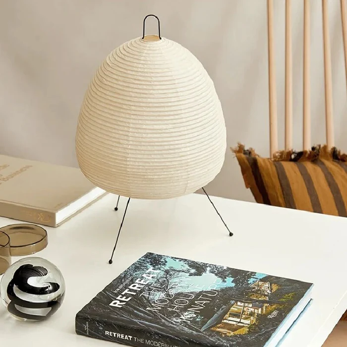Japanese Design Akari Wabi-sabi Rice Paper Table Lamp