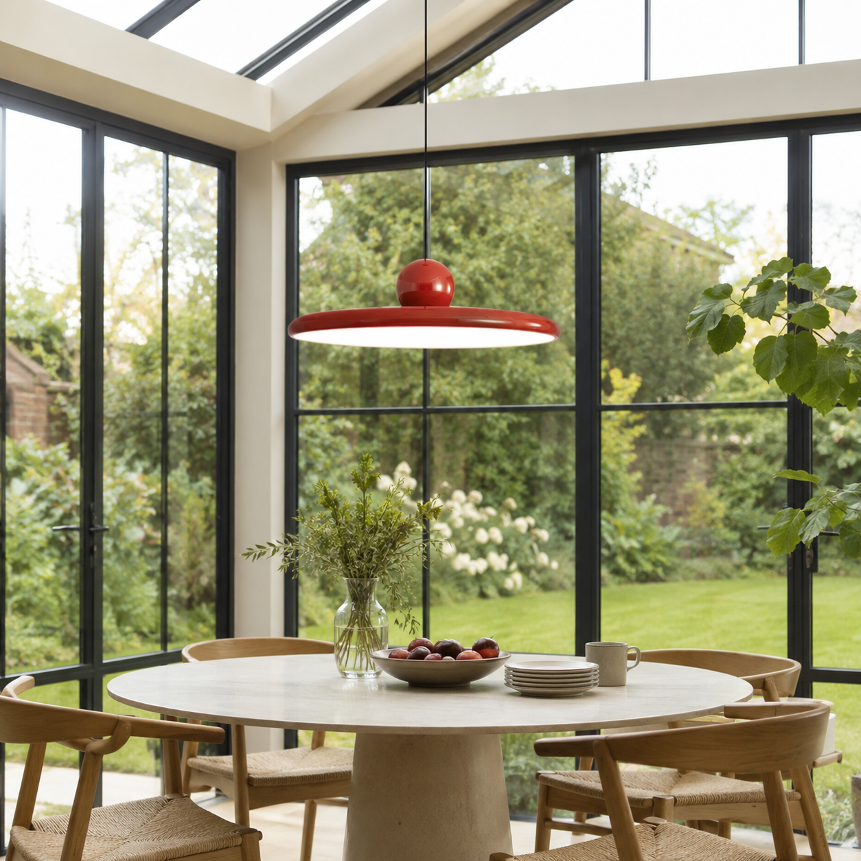 Flat Disc Pendant Light, Nordic Minimalist LED Ceiling Lamp