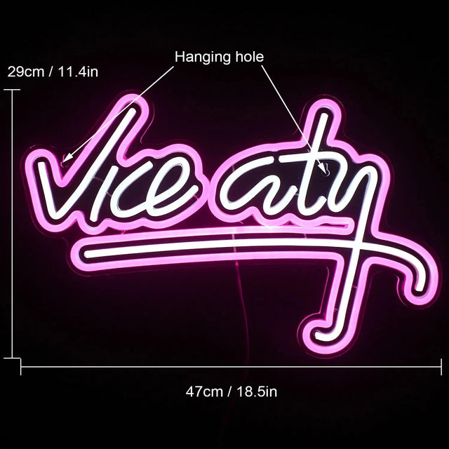 Vice City – Pink LED Neon Sign for a Bold & Retro Aesthetic