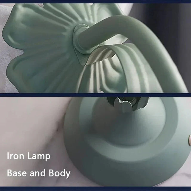 Vintage French Style Flower Table Lamp with Metal Base