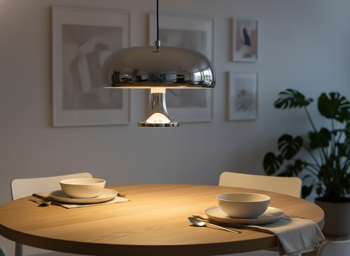 Vintage Mushroom Shaped Decorative Table Lamp in Metal Style