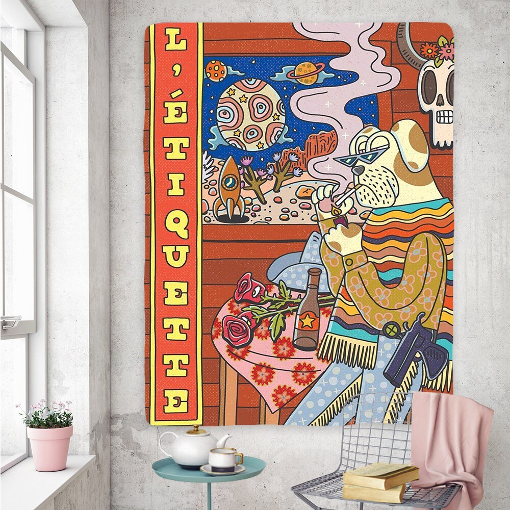 Vintage Psychedelic Rock Hip Hop Tapestry 100% Polyester