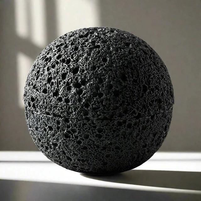 Quirky Black Volcanic Stone Bowl - Elegant Porcelain Centerpiece