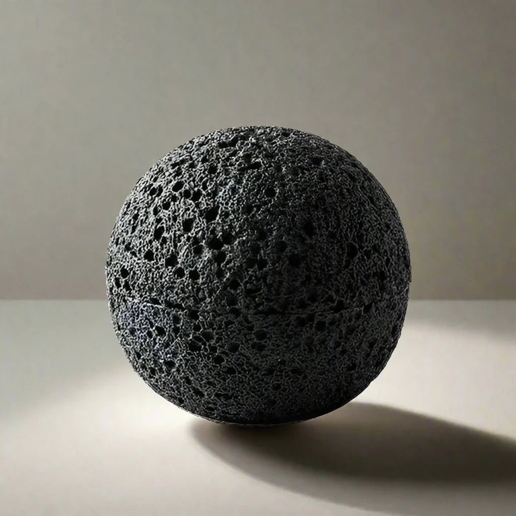 Quirky Black Volcanic Stone Bowl - Elegant Porcelain Centerpiece