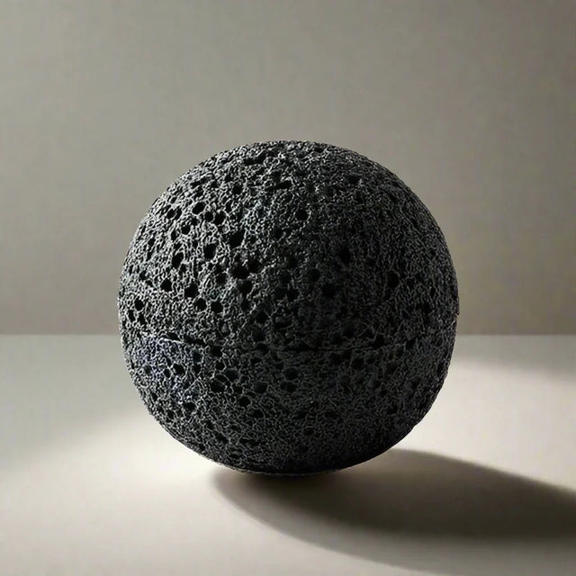 Quirky Black Volcanic Stone Bowl - Elegant Porcelain Centerpiece