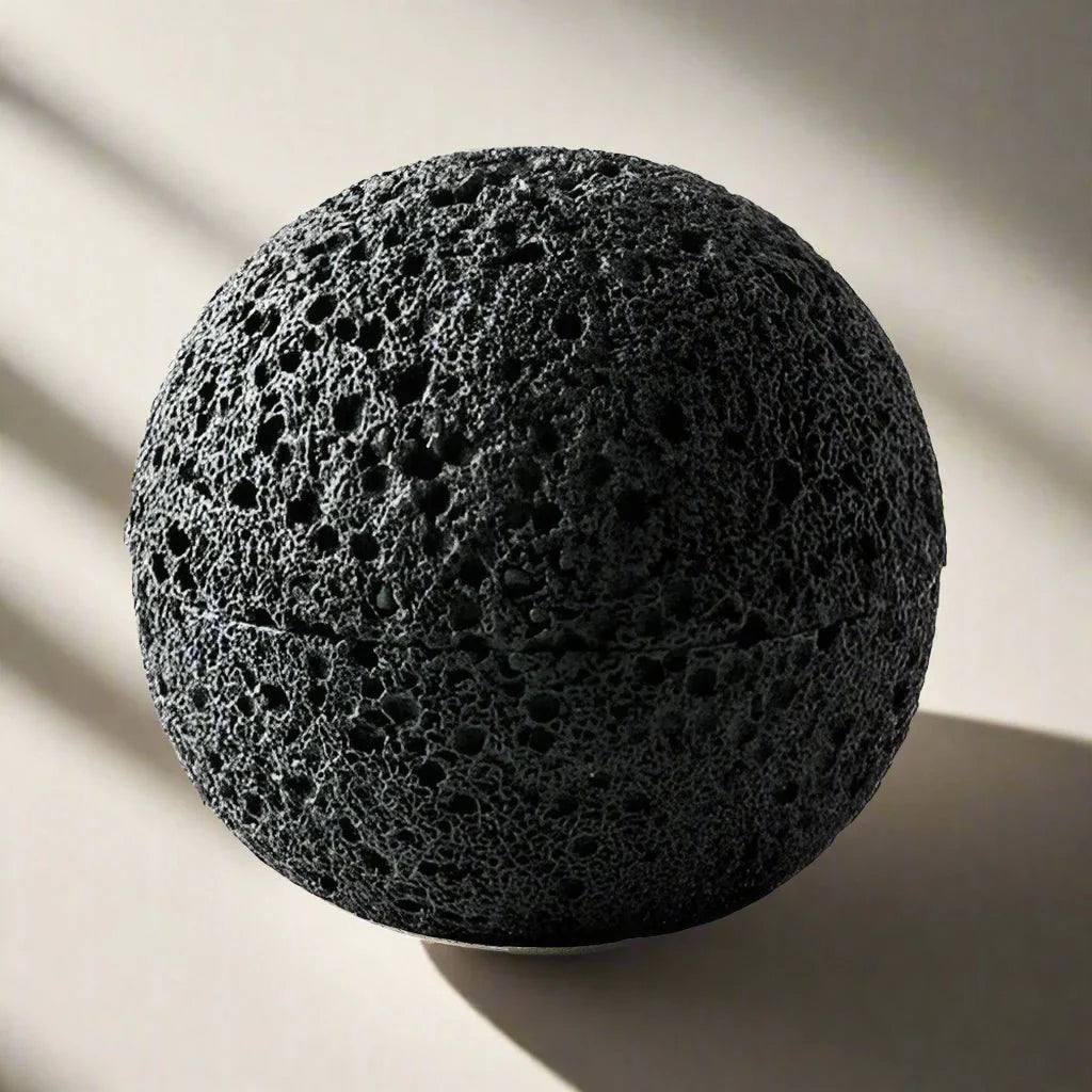 Quirky Black Volcanic Stone Bowl - Elegant Porcelain Centerpiece