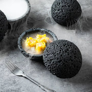 Quirky Black Volcanic Stone Bowl - Elegant Porcelain Centerpiece