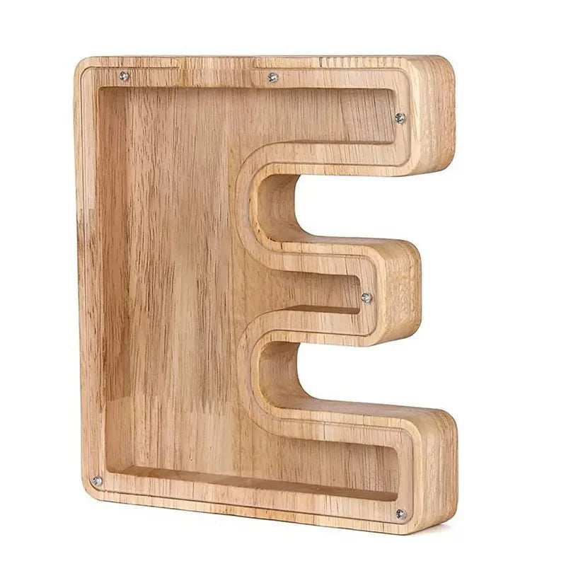Wooden Alphabet Letters Initial Piggy Bank Personalized Decor