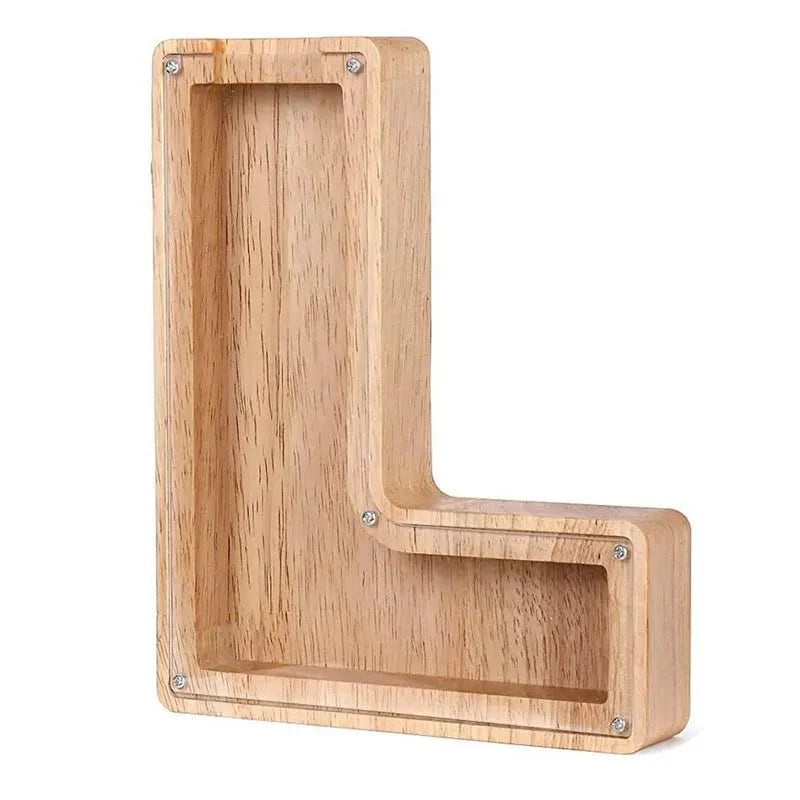 Wooden Alphabet Letters Initial Piggy Bank Personalized Decor