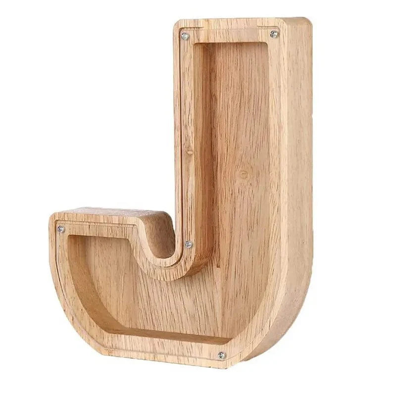 Wooden Alphabet Letters Initial Piggy Bank Personalized Decor