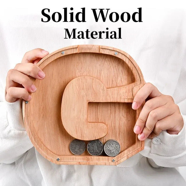 Wooden Alphabet Letters Initial Piggy Bank Personalized Decor