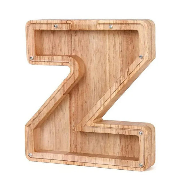 Wooden Alphabet Letters Initial Piggy Bank Personalized Decor