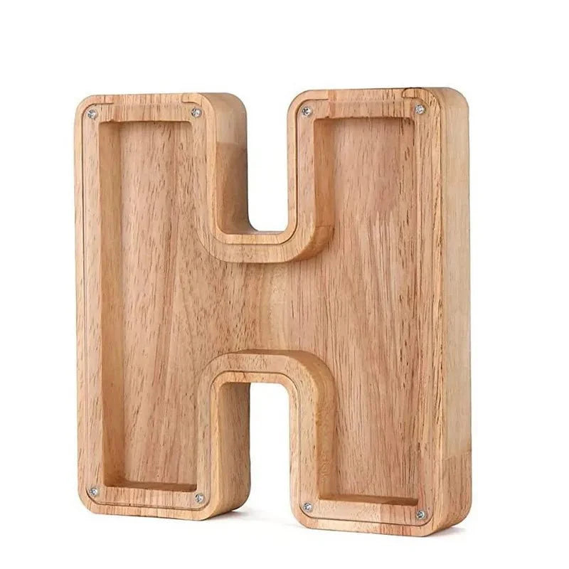 Wooden Alphabet Letters Initial Piggy Bank Personalized Decor