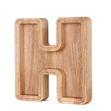 Wooden Alphabet Letters Initial Piggy Bank Personalized Decor