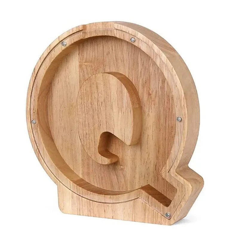 Wooden Alphabet Letters Initial Piggy Bank Personalized Decor