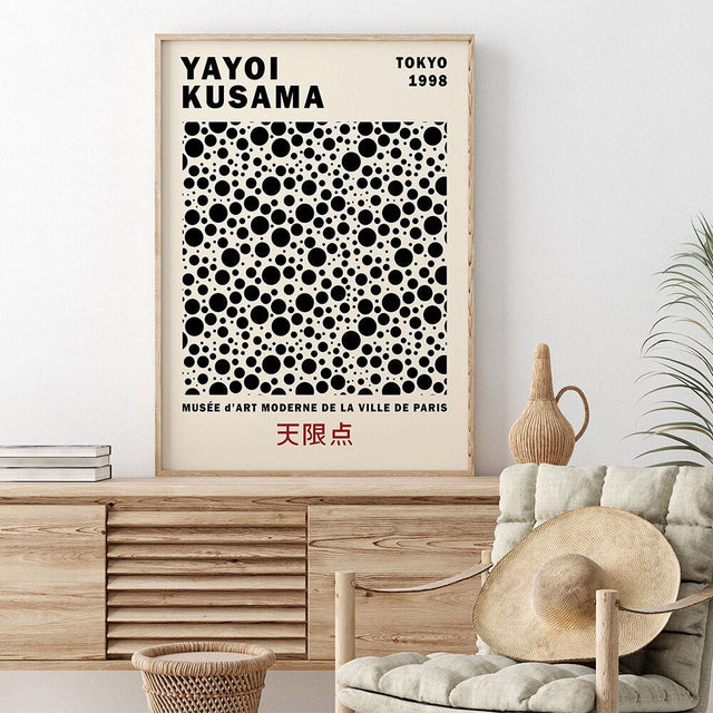 Yayoi Kusama Abstract Line Dots Canvas Poster Modern Art