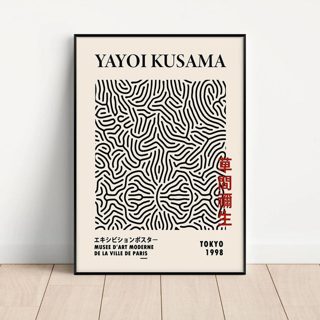 Yayoi Kusama Abstract Line Dots Canvas Poster Modern Art