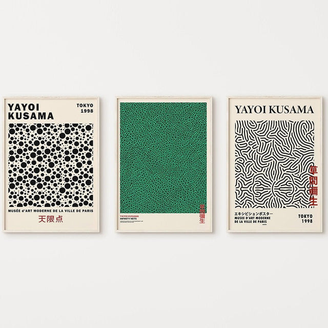 Yayoi Kusama Abstract Line Dots Canvas Poster Modern Art